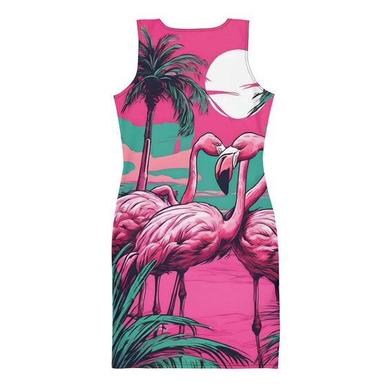 Pink Flamingo Fitted Sleevless Dress