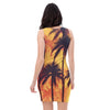 Sunset Palm Tree Sleeveless Dress