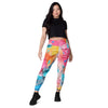 Abstrast Pastel Paint Leggings with Pockets
