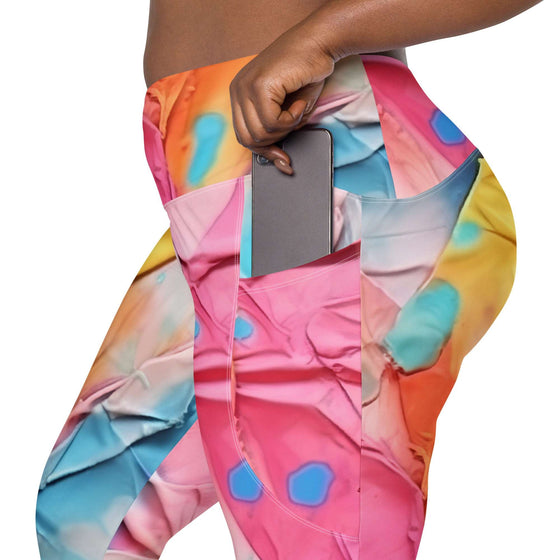 Abstrast Pastel Paint Leggings with Pockets