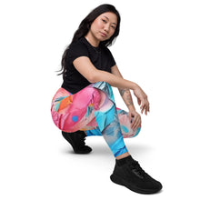  Abstrast Pastel Paint Leggings with Pockets