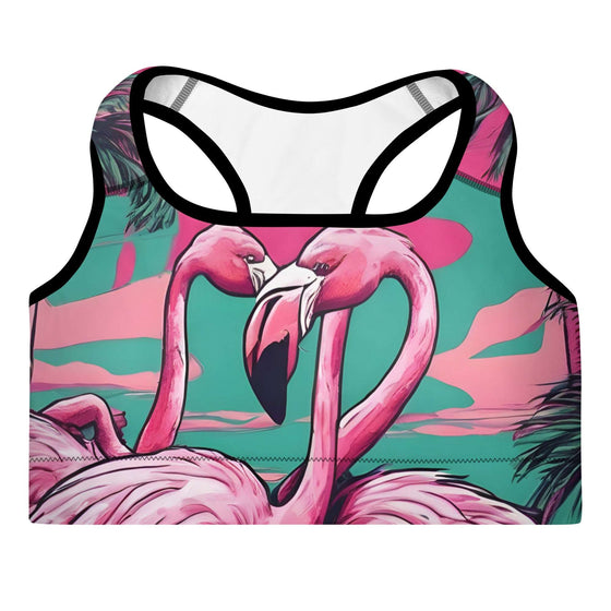 Pink Flamingo Padded Sports Bra
