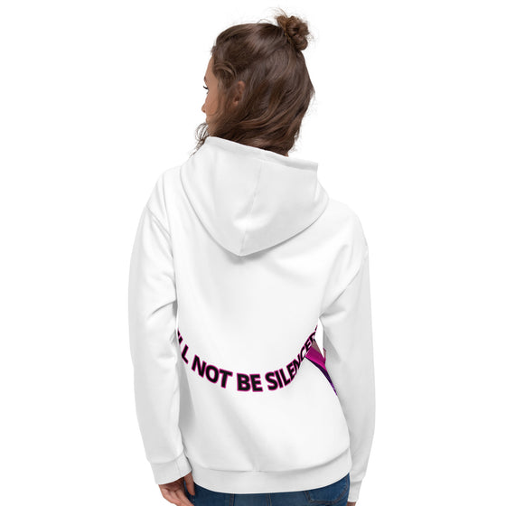 I WILL NOT BE SILENCED!!  Black/White Hoodie