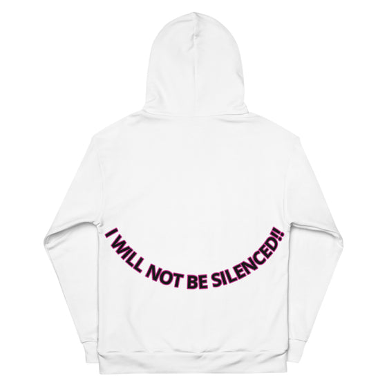 I WILL NOT BE SILENCED!!  Black/White Hoodie
