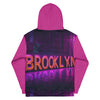 B.R.O.O.K.L.Y.N hot pink Hoodie with neon image on back