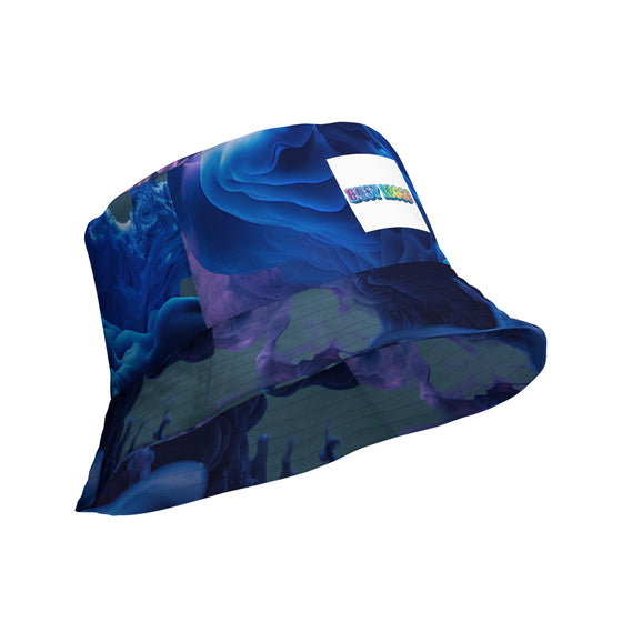 Liquid Smoke Purple Blue Reversible Bucket Hat