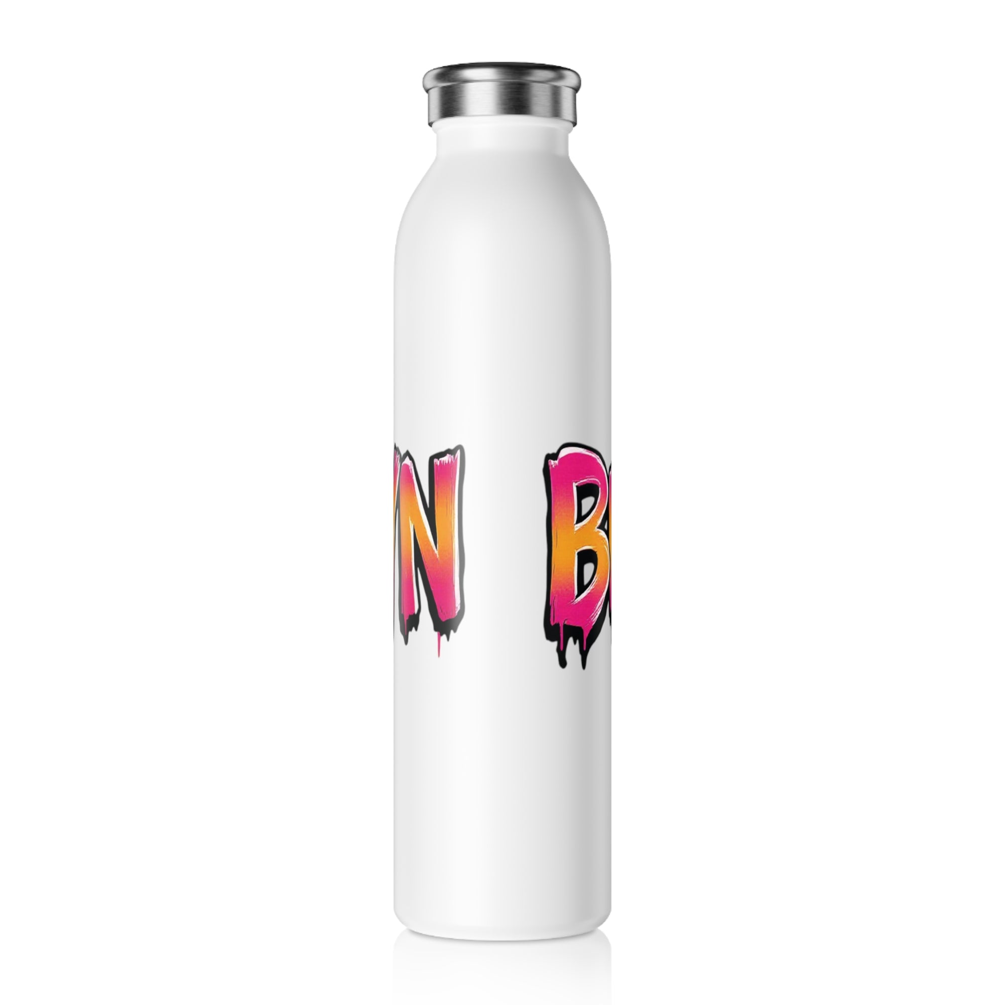 Grafitti Slim Water Bottle - Brooklyn Pink/Orange Design