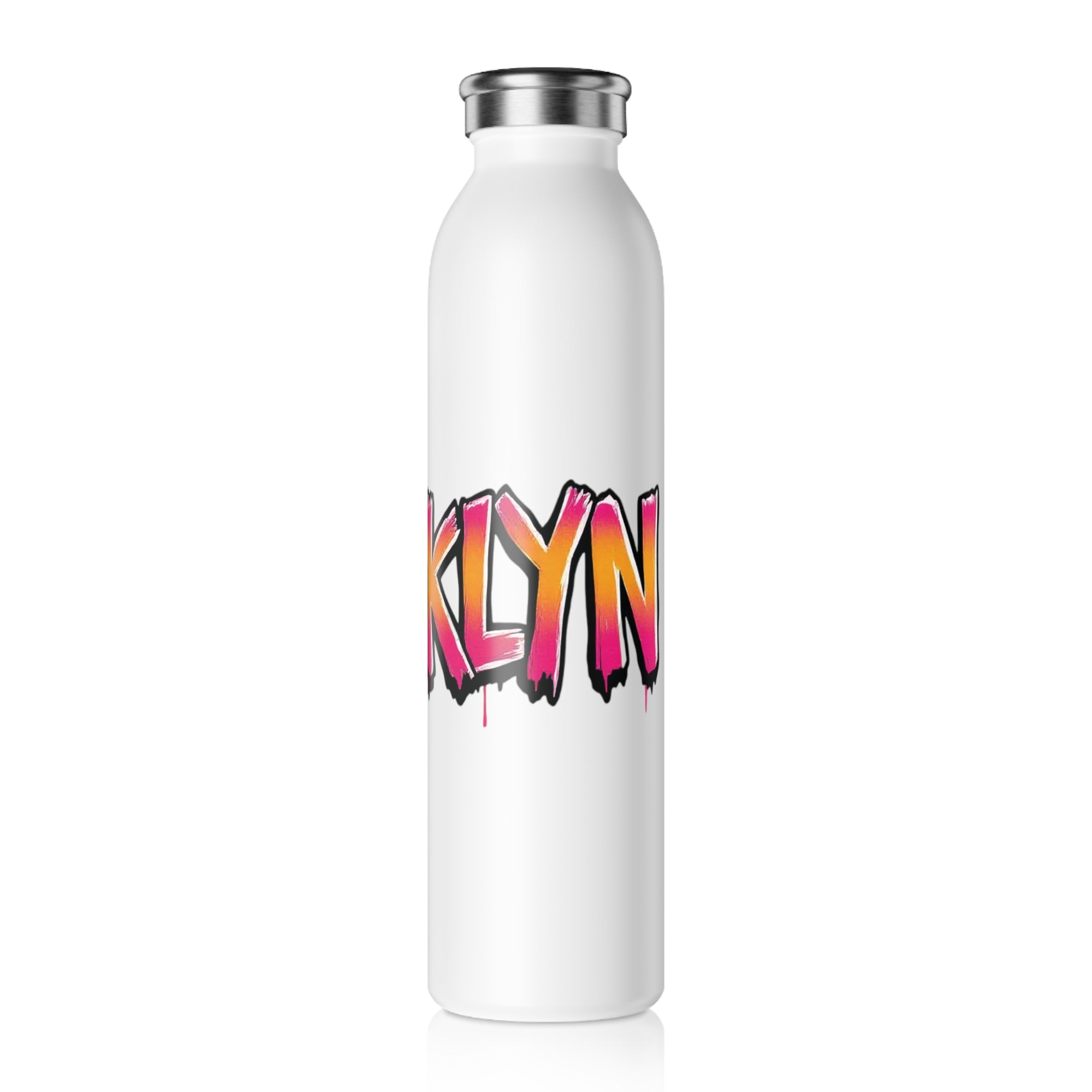 Grafitti Slim Water Bottle - Brooklyn Pink/Orange Design
