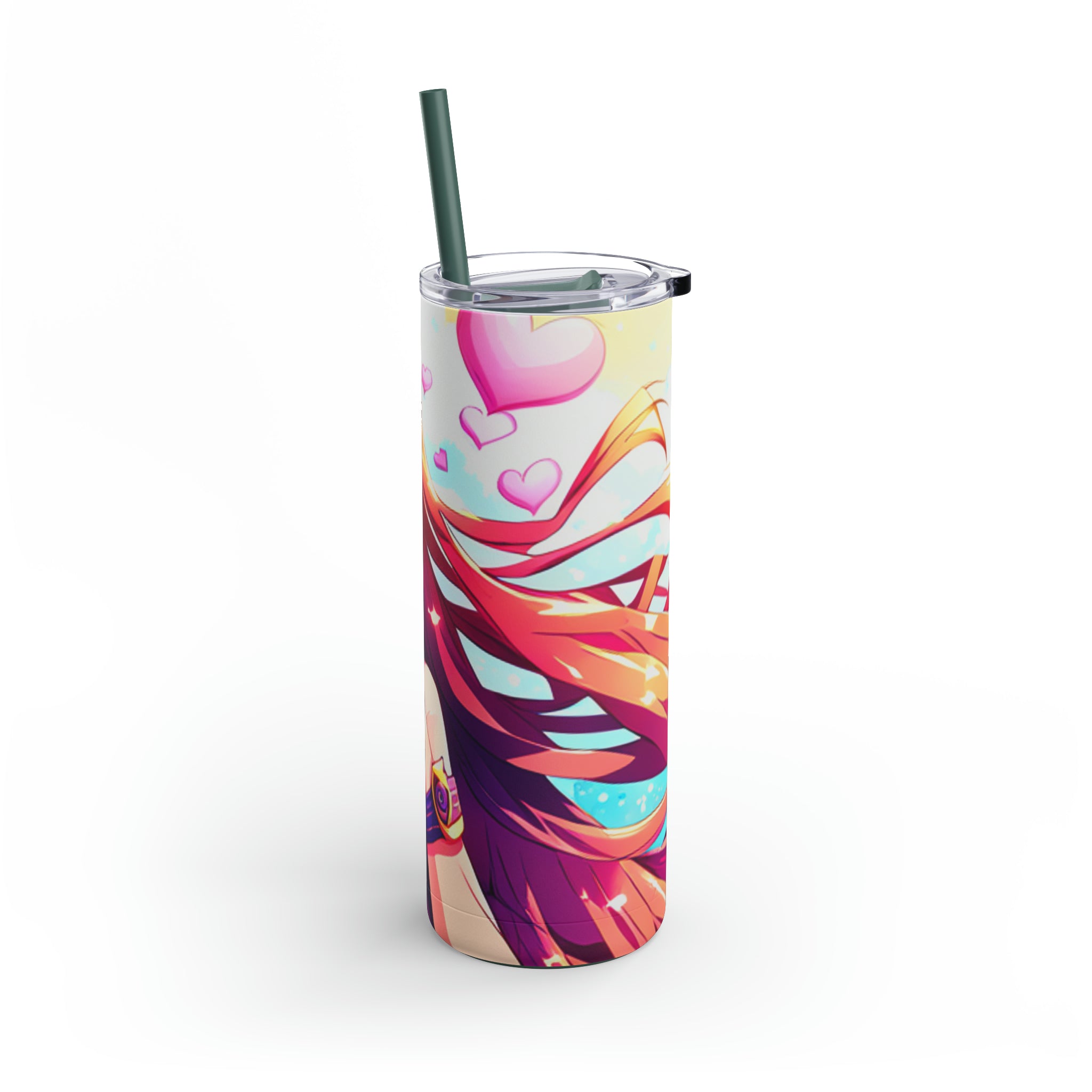 Anime Girl with Hearts Valentine Tumbler