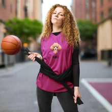  Hot pink basketball jersey with a cute image of a poodle FiFi