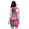 Pink Flamingo Fitted Sleevless Dress
