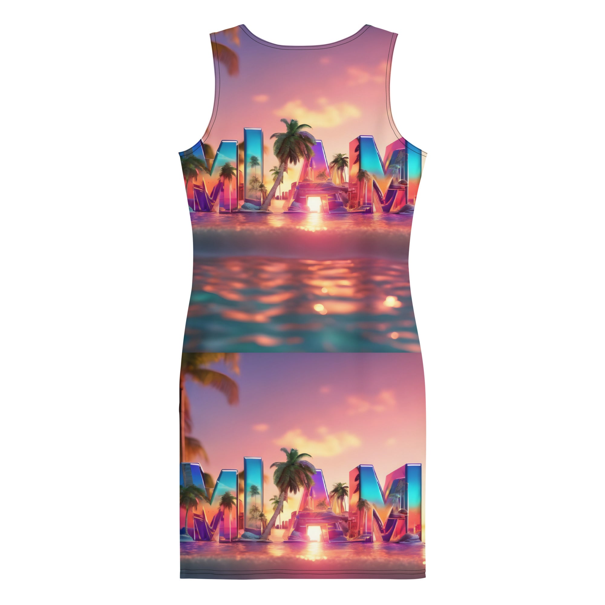 Miami Landscape Fitted Tank Dress
