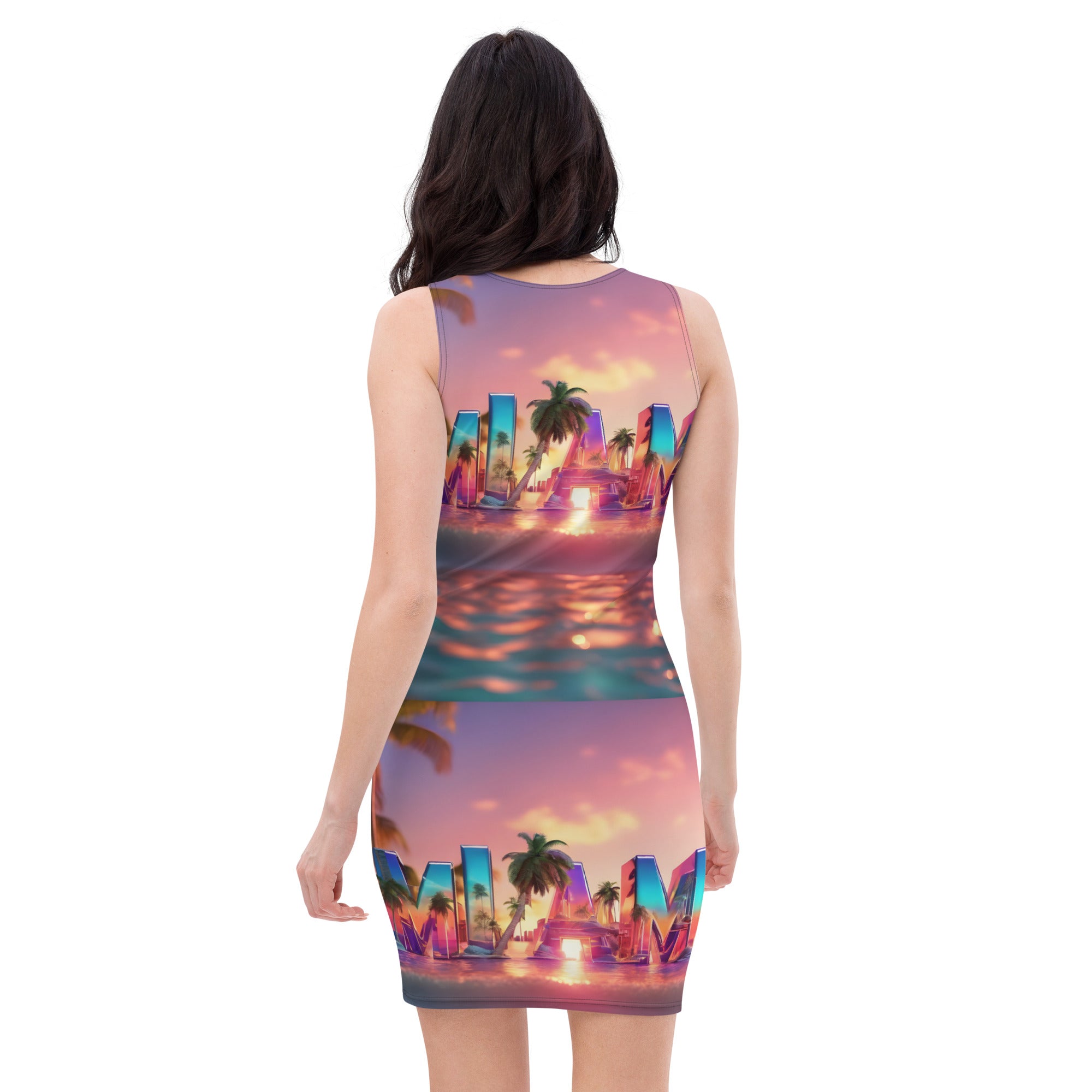 Miami Landscape Fitted Tank Dress