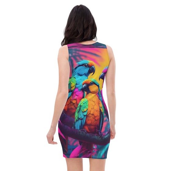 Parrots of Puerto Rico Fitted Tank Dress