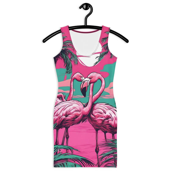 Pink Flamingo Fitted Sleevless Dress