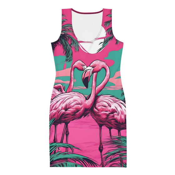 Pink Flamingo Fitted Sleevless Dress