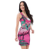 Pink Flamingo Fitted Sleevless Dress