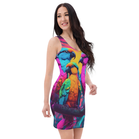 Parrots of Puerto Rico Fitted Tank Dress