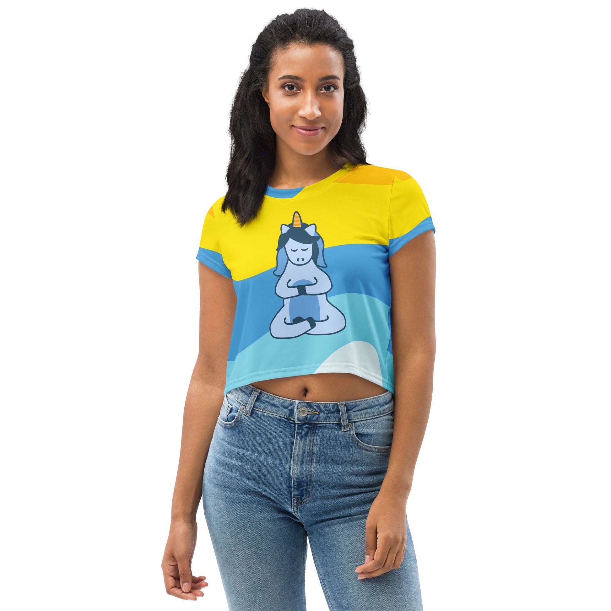 Namaste Unicorn Crop Tee