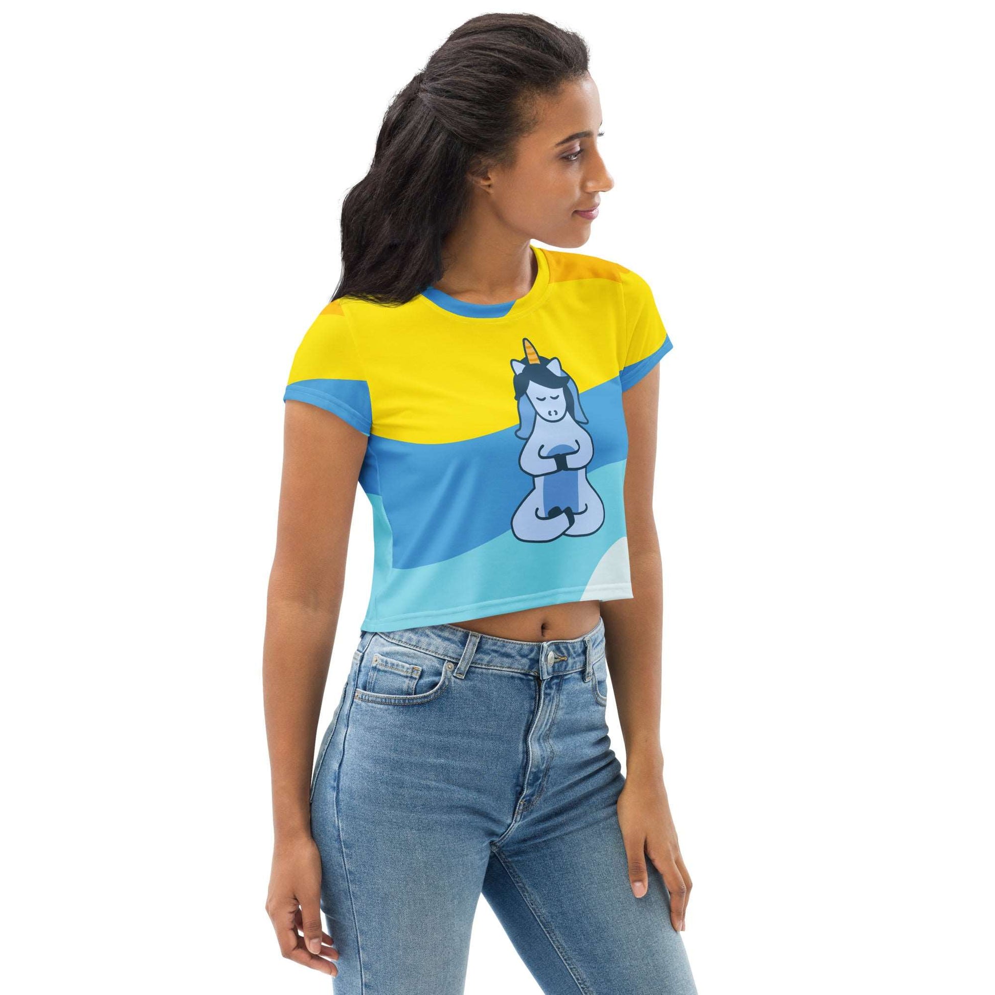 Namaste Unicorn Crop Tee