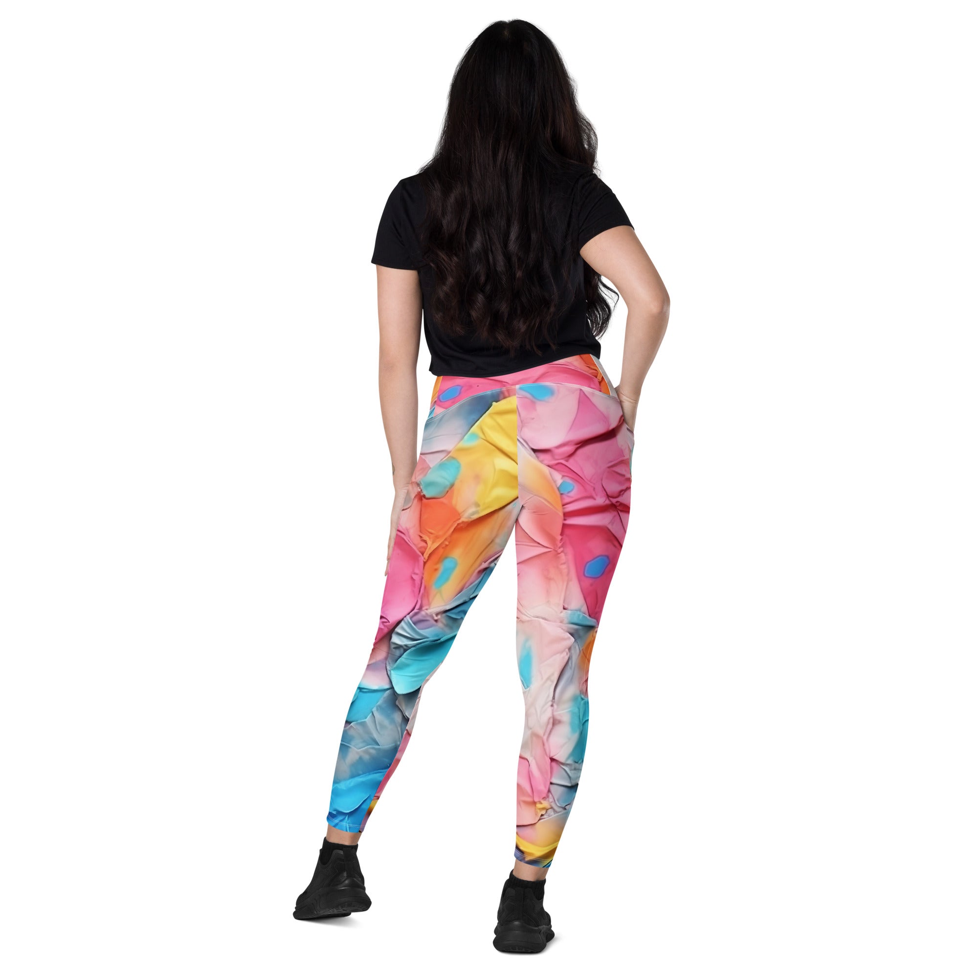 Abstrast Pastel Paint Leggings with Pockets