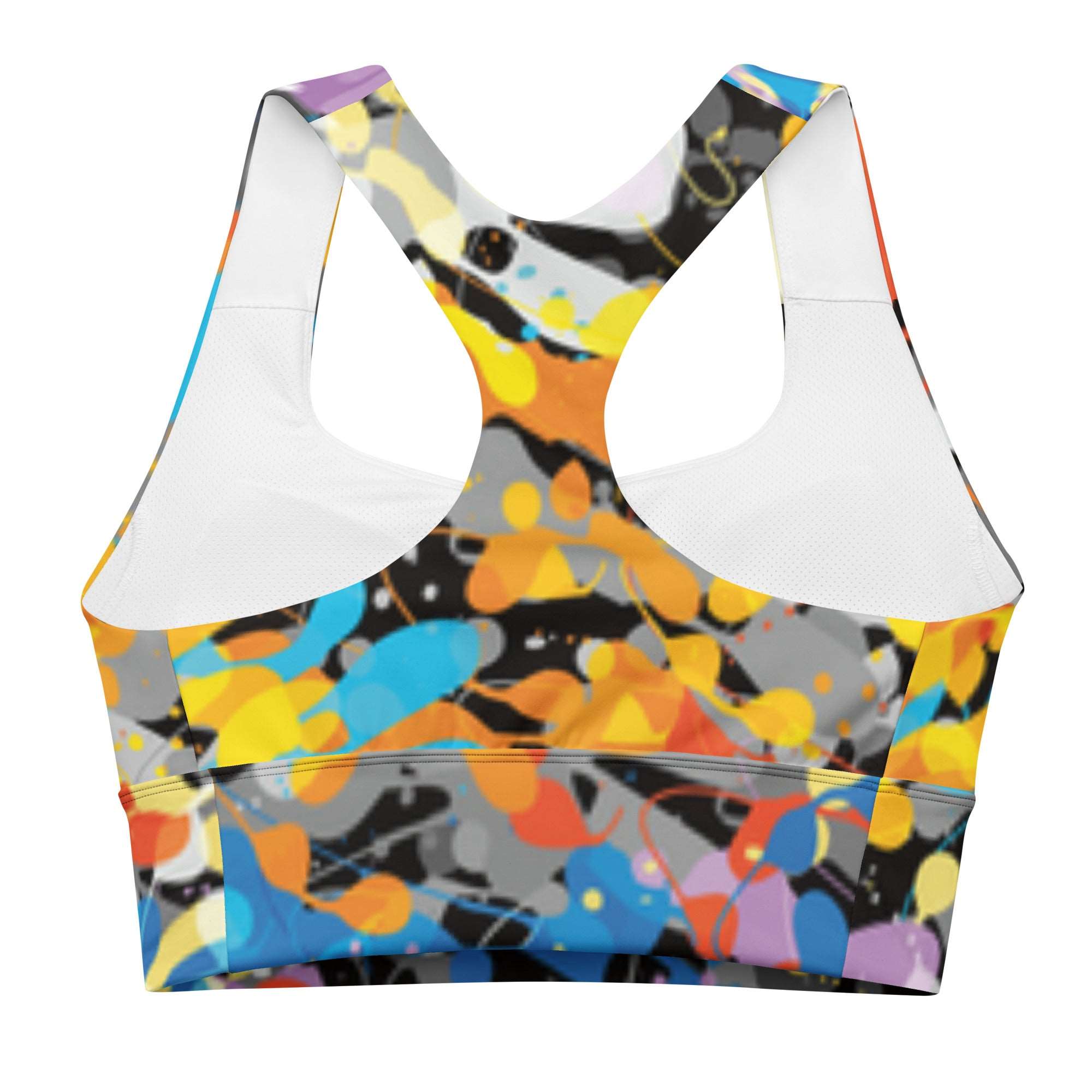 Paint Splash Racerback Sports Bra, longline