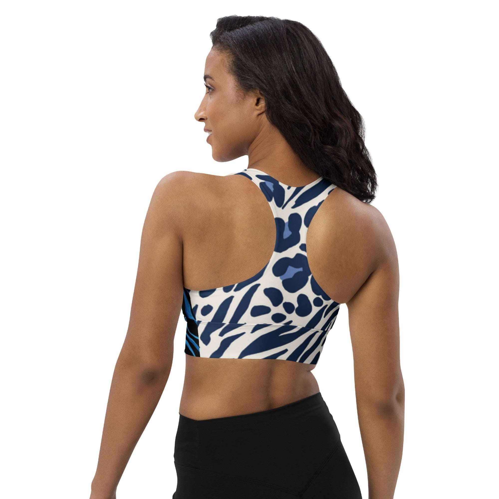 Electric Zebra/Cheetah Racerback Sports Bra