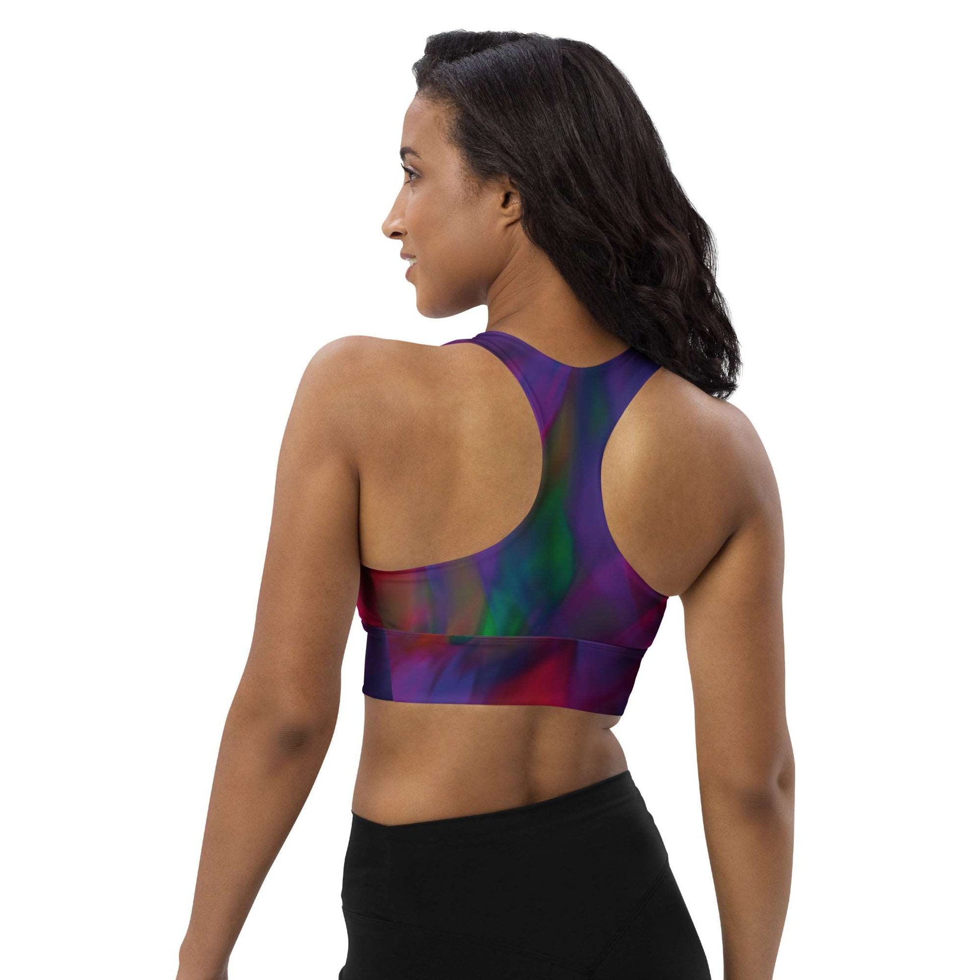 Purple Galaxy Racerback Sports Bra