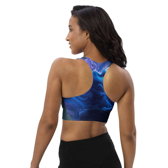 Purple Blue Cloud Racerback Sports Bra