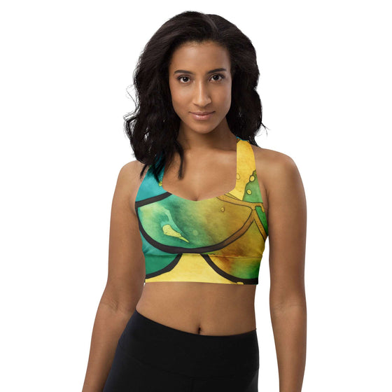 Mermaid Racerback green and yellow  Bra