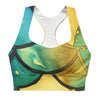 Mermaid Racerback green and yellow  Bra