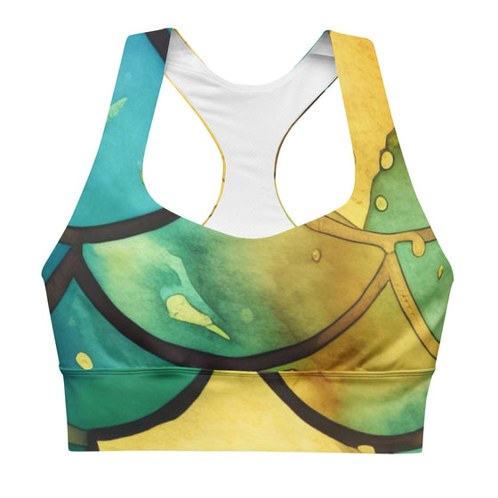 Mermaid Racerback green and yellow  Bra