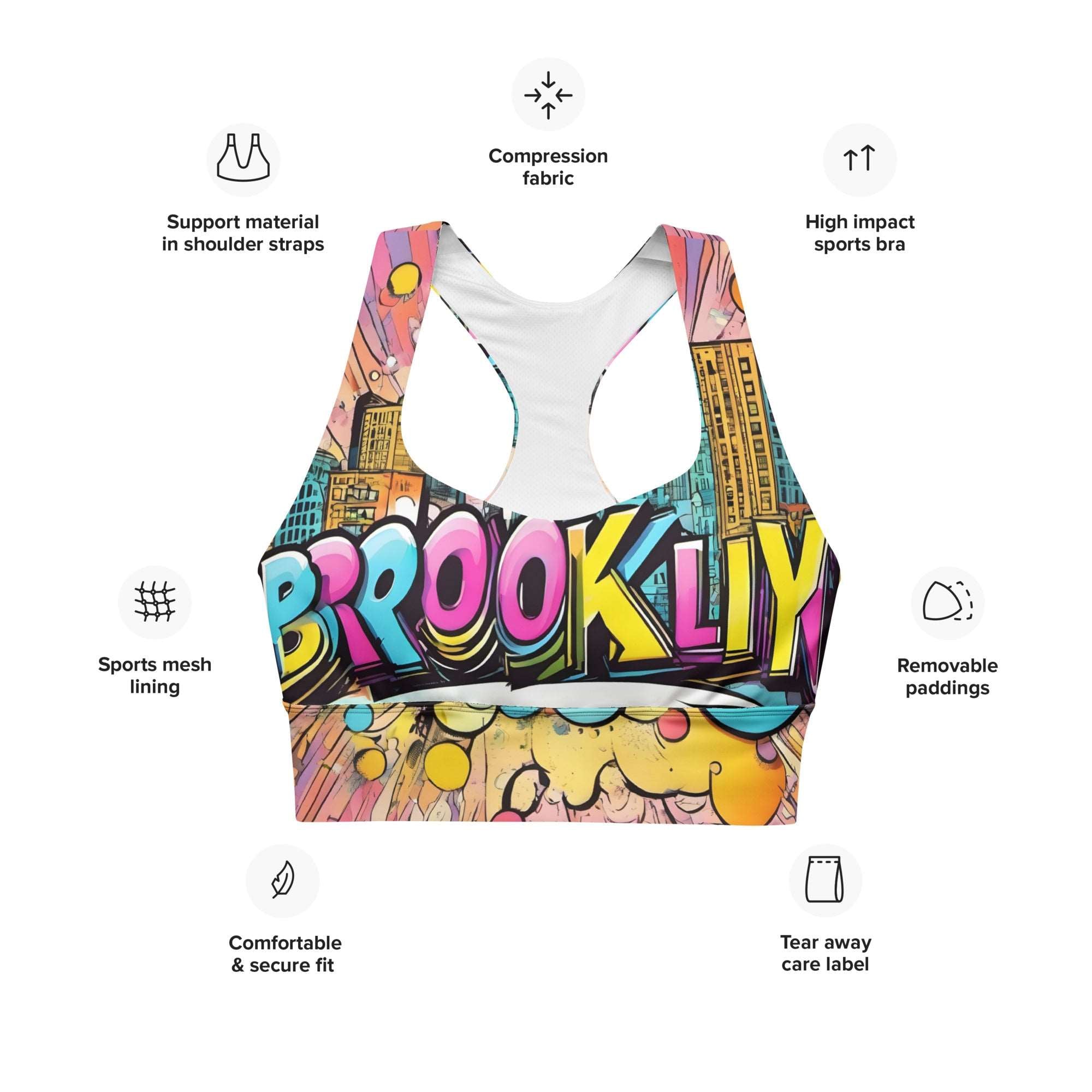 Brooklyn Grafitti Racerback Sports Bra