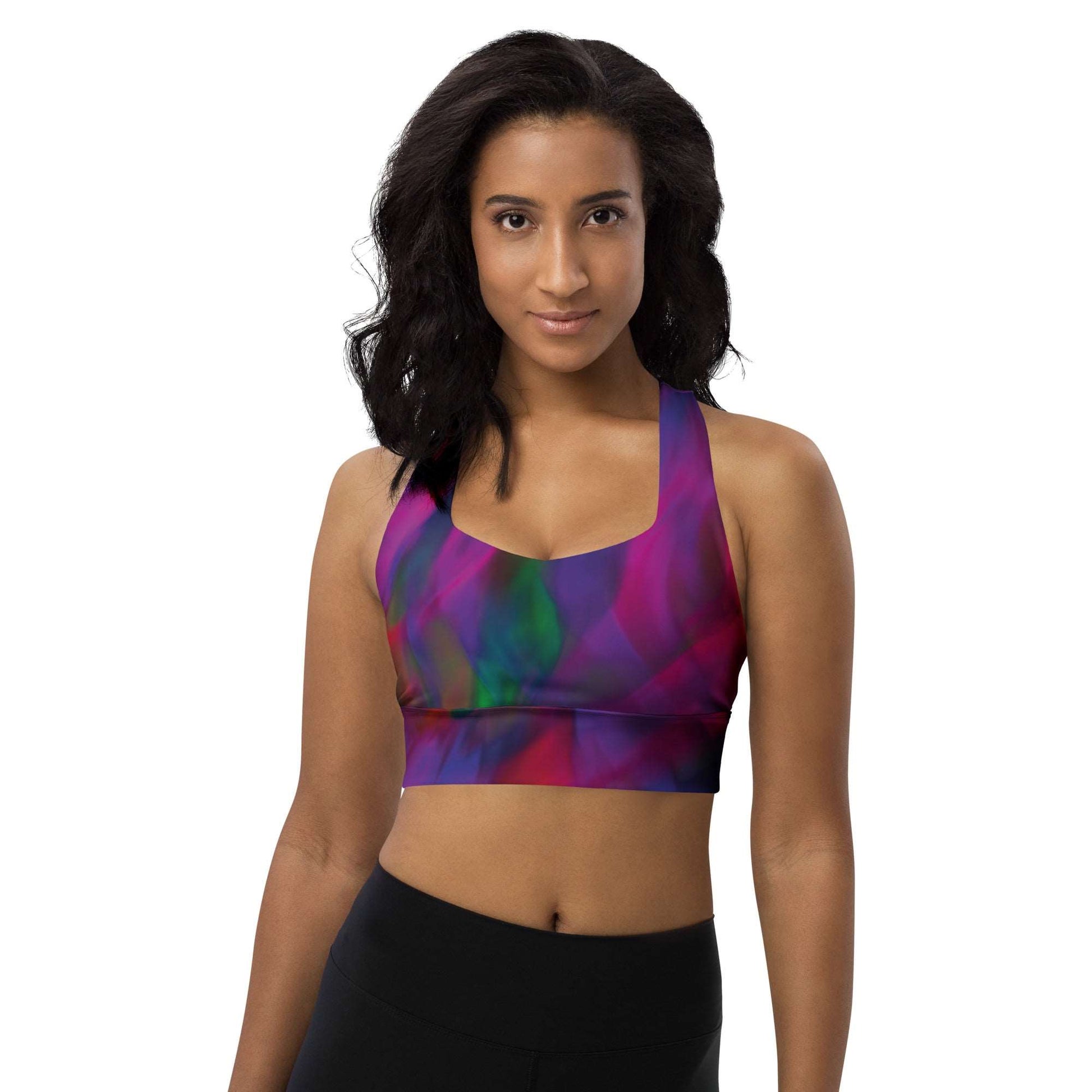 Purple Galaxy Racerback Sports Bra
