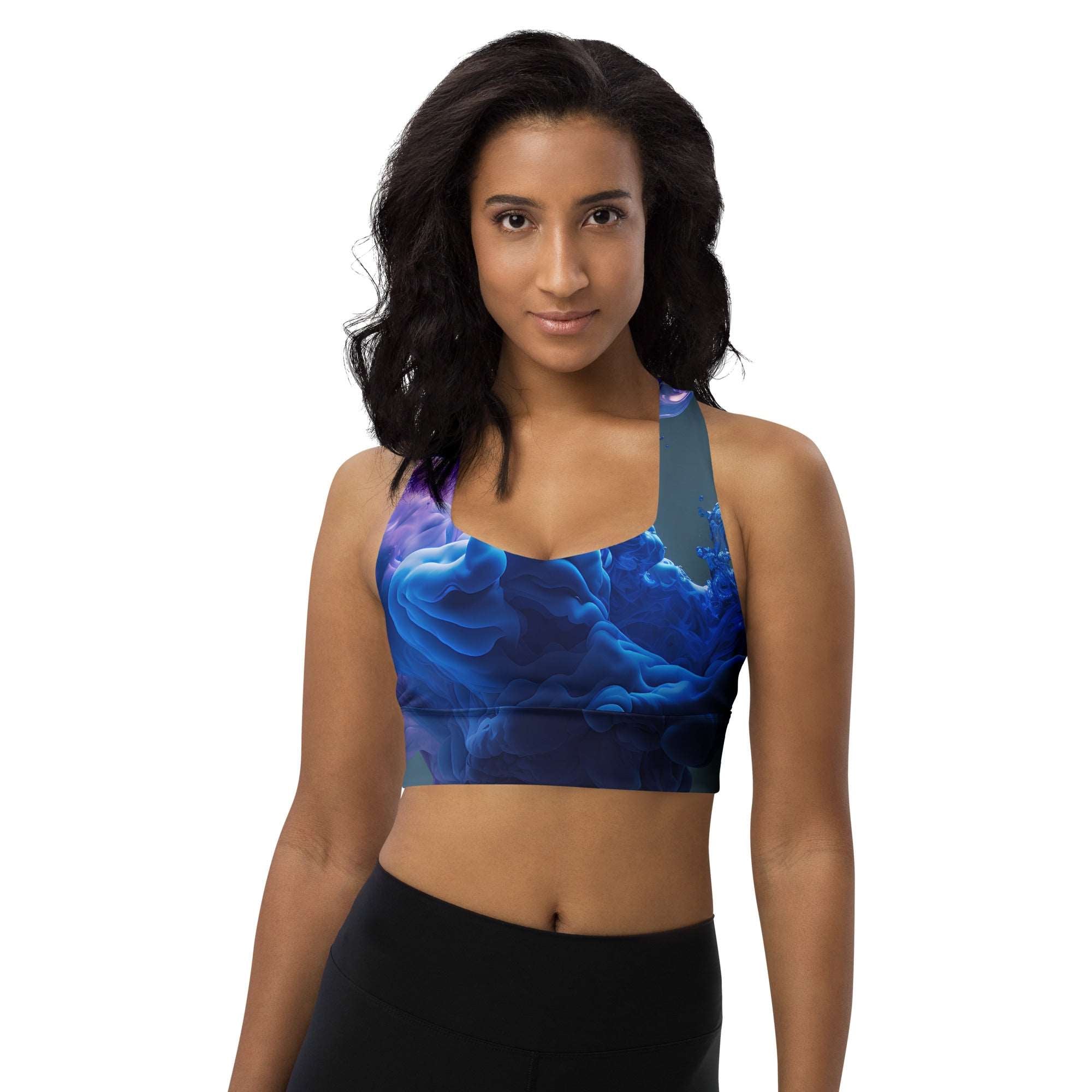 Purple Blue Cloud Racerback Sports Bra