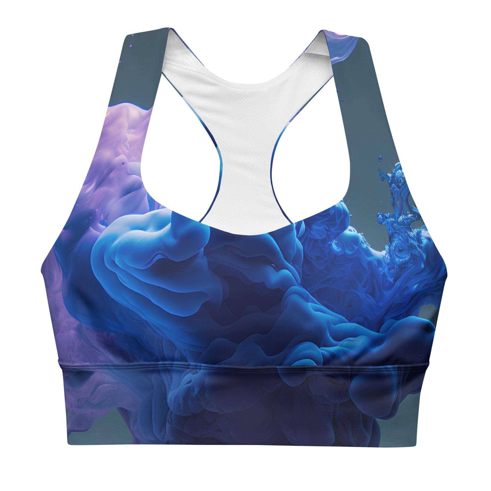 Purple Blue Cloud Racerback Sports Bra