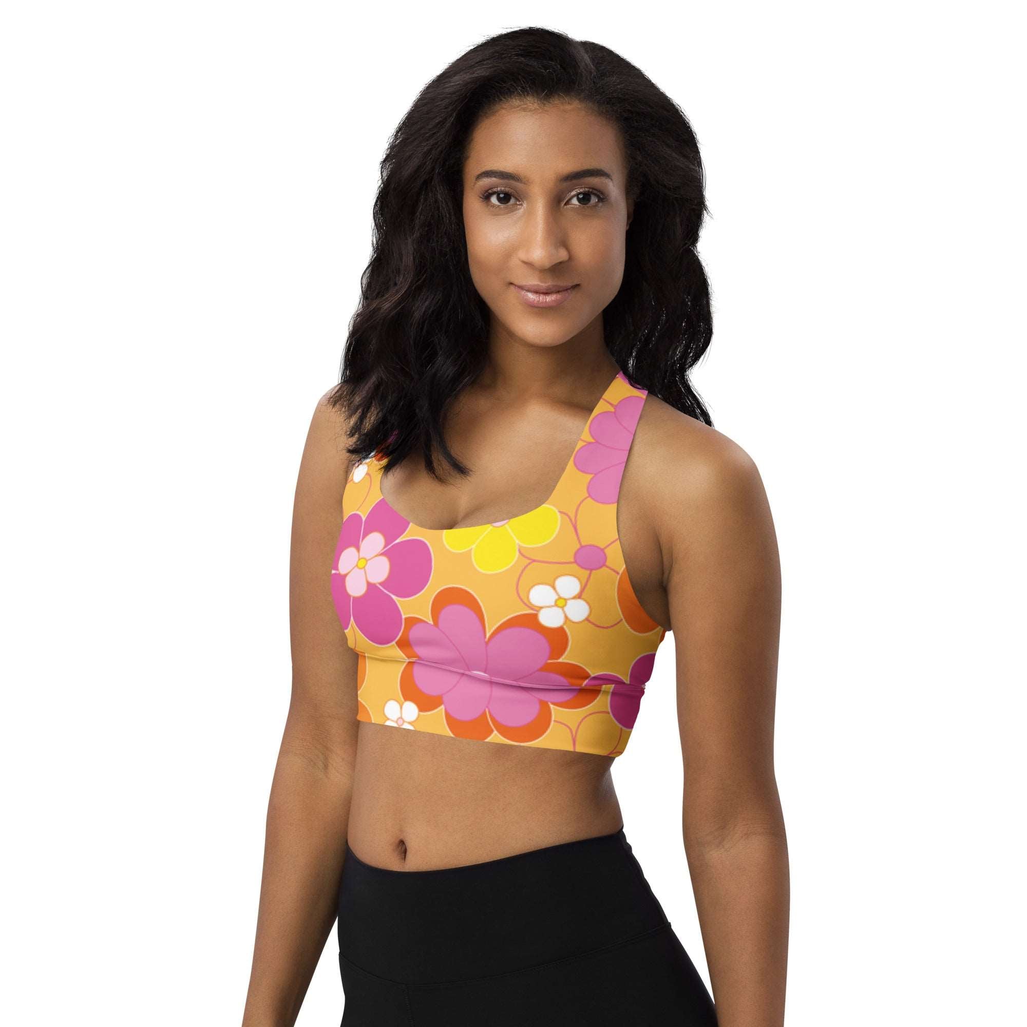 Flower Power Racerback Sports Bra