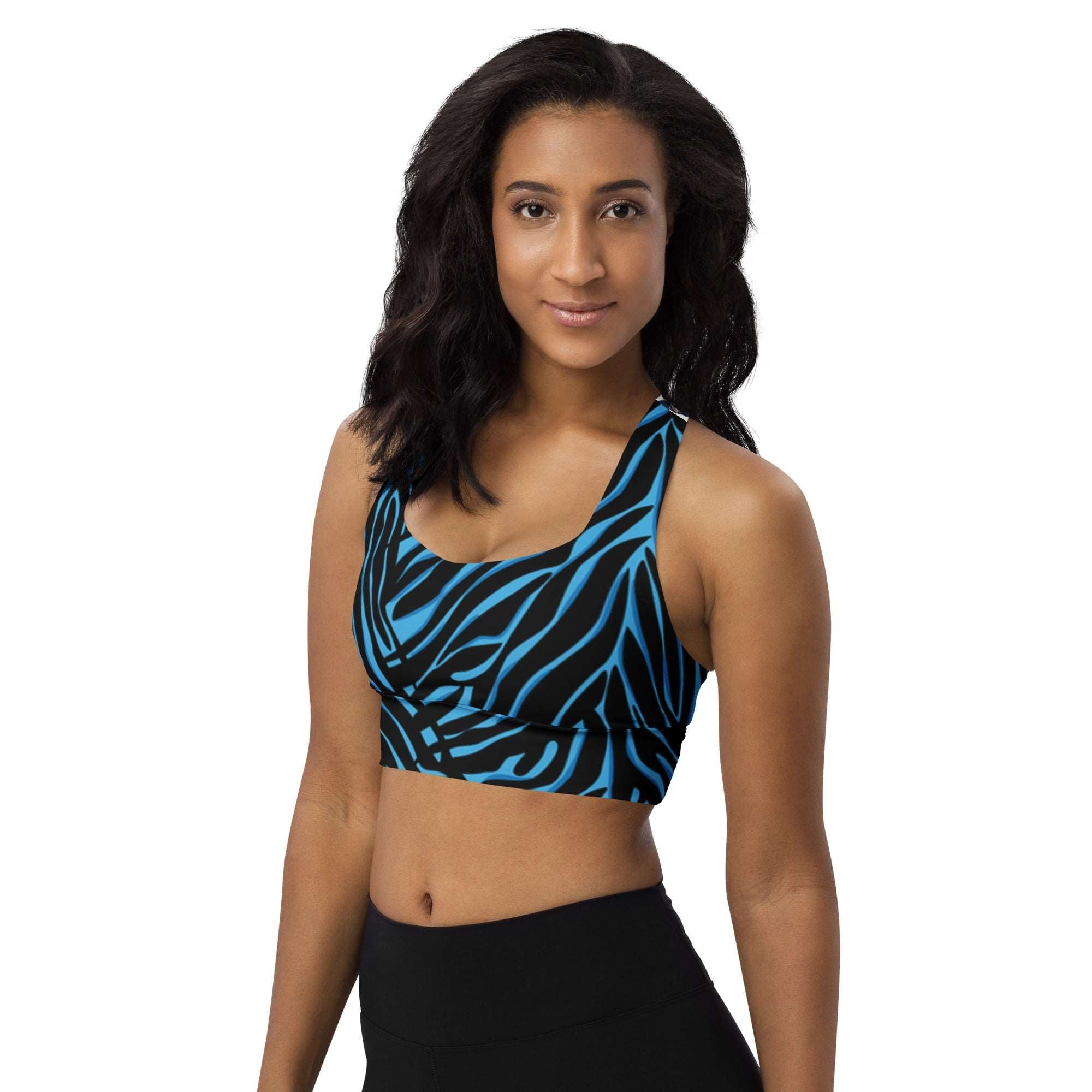 Electric Zebra/Cheetah Racerback Sports Bra