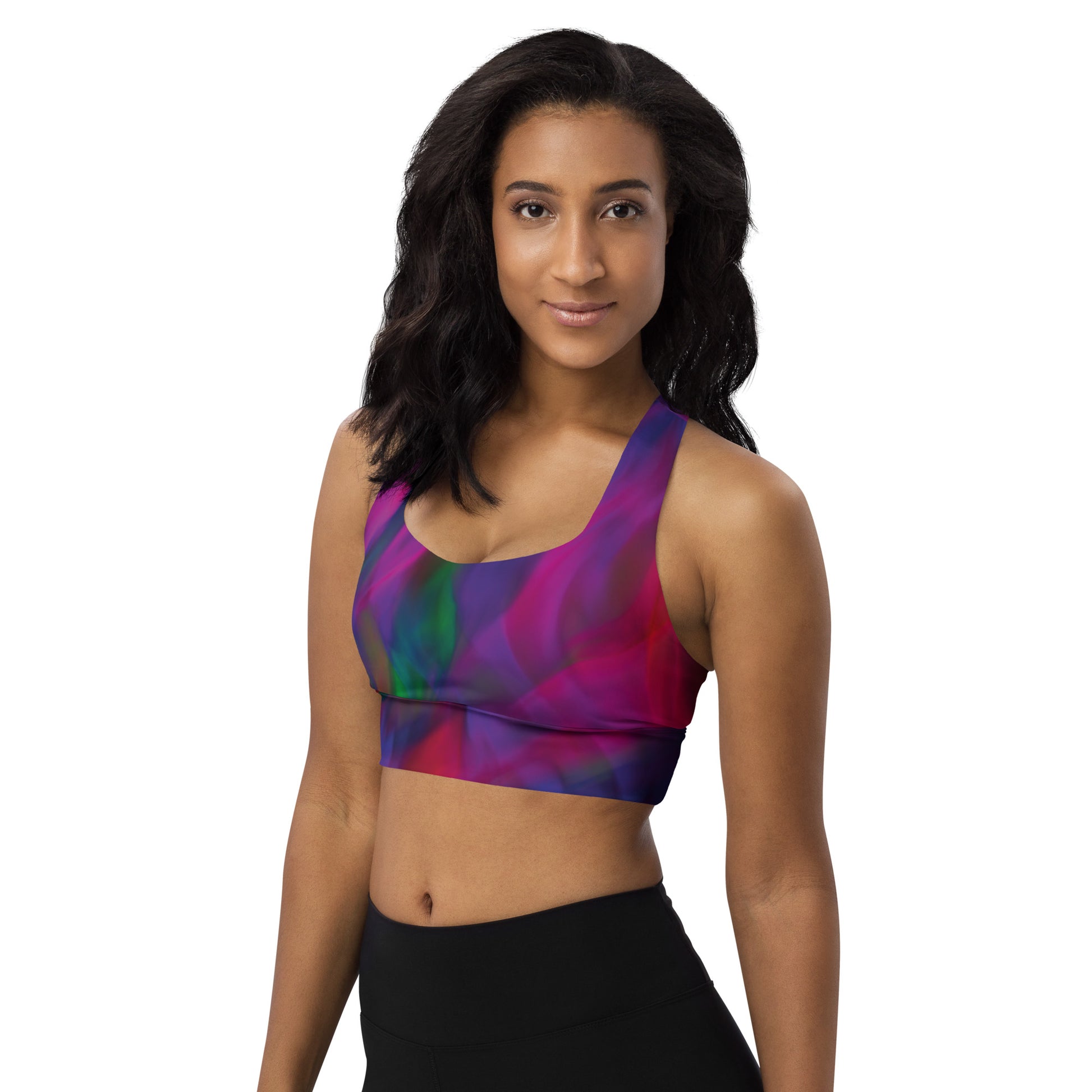 Purple Galaxy Racerback Sports Bra