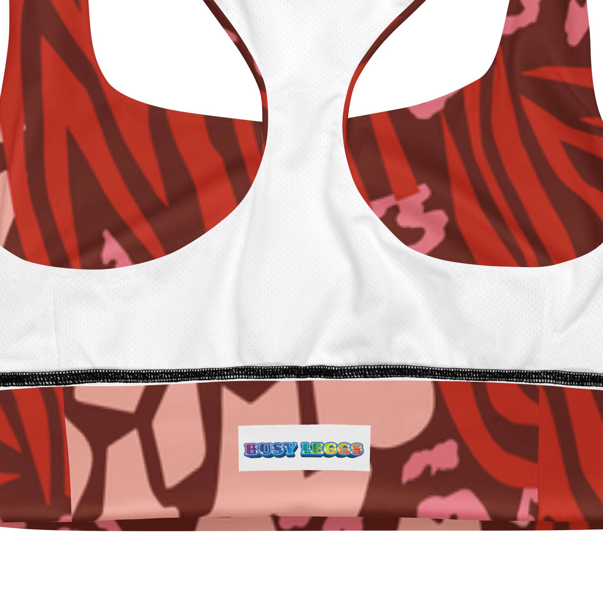 Pink & Red Mixed Print Racerback Sports Bra