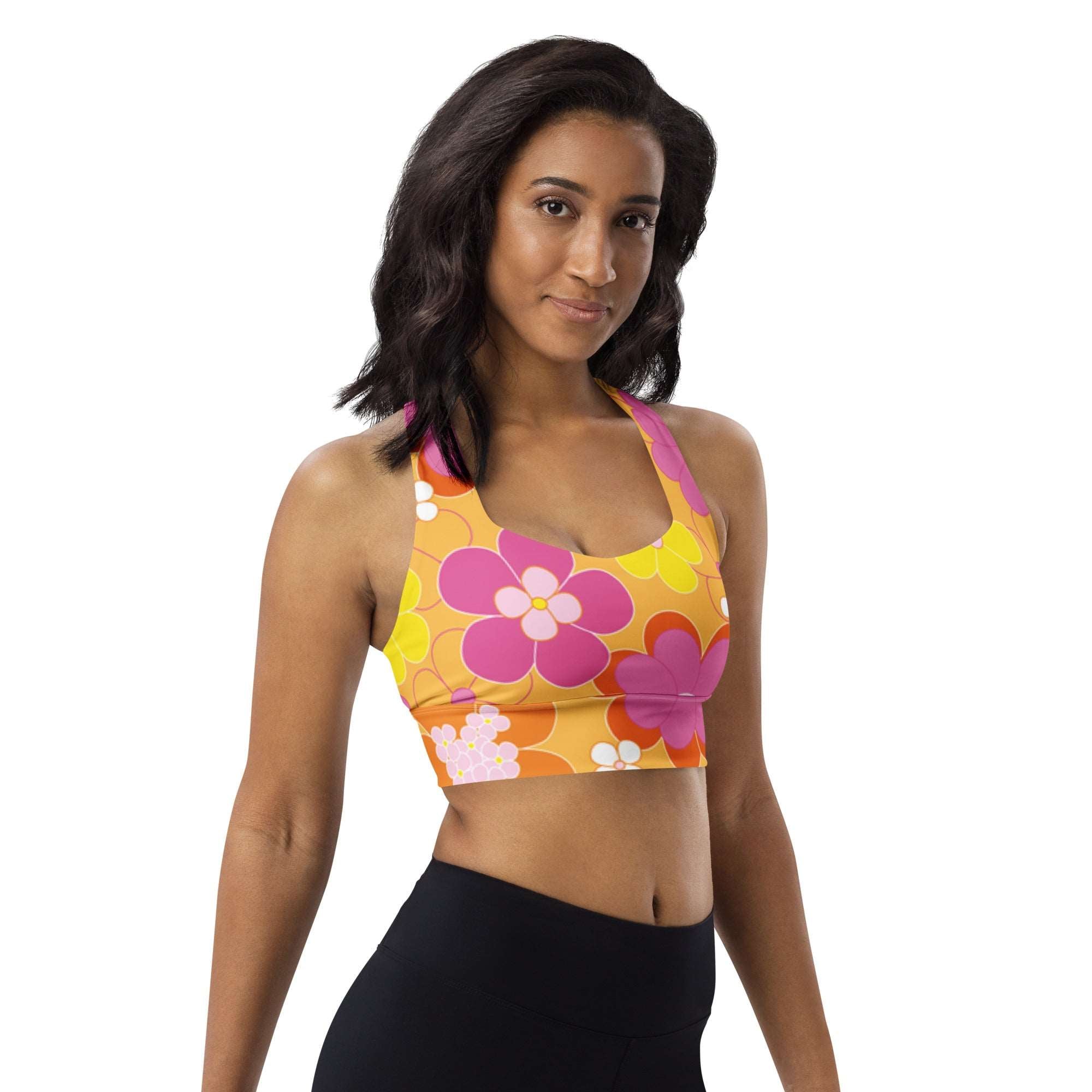 Flower Power Racerback Sports Bra