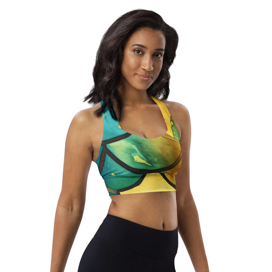 Mermaid Racerback green and yellow  Bra