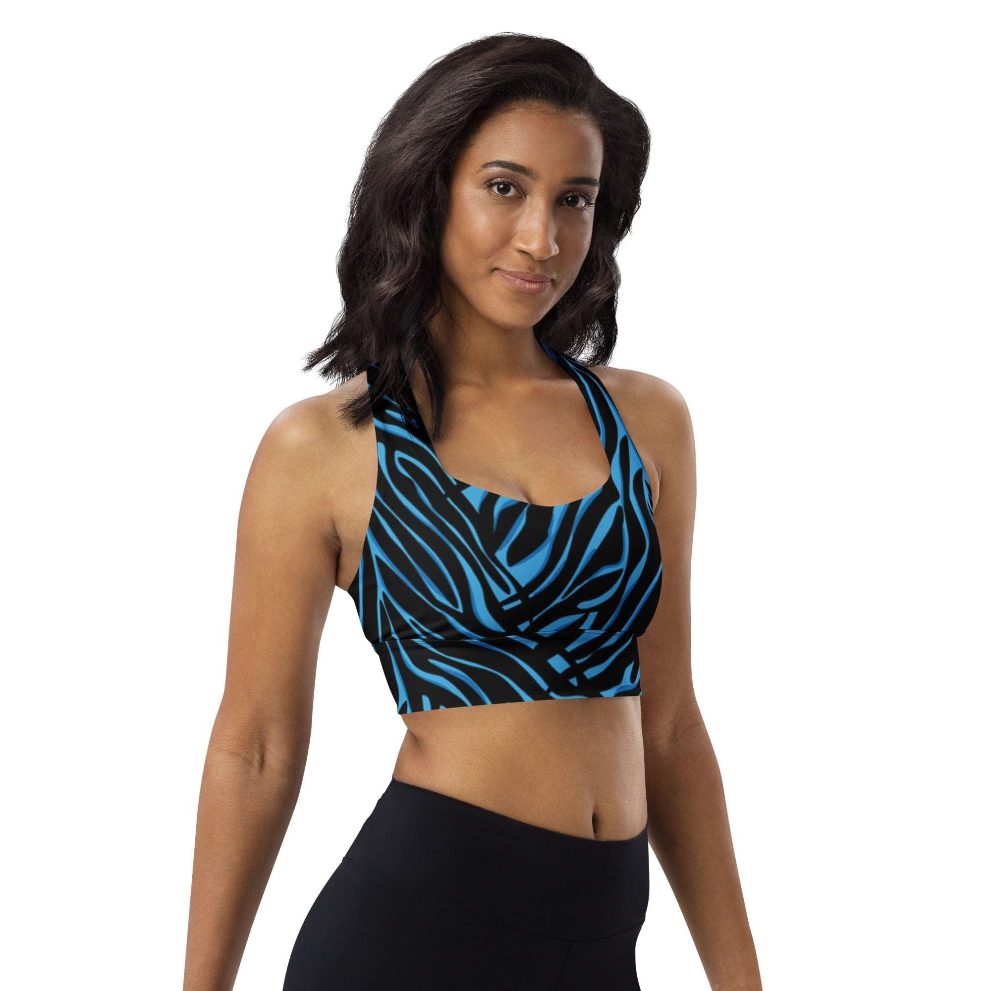Electric Zebra/Cheetah Racerback Sports Bra