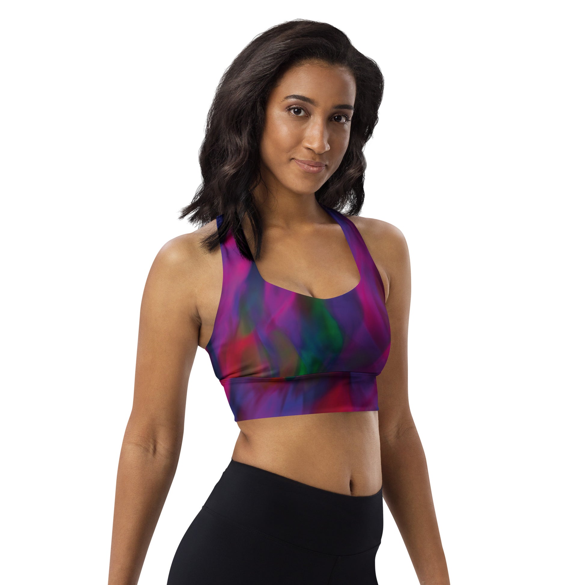Purple Galaxy Racerback Sports Bra