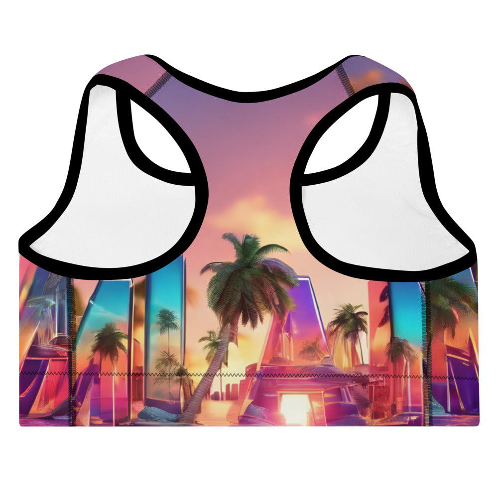 Miami Landscape Padded Sports Bra