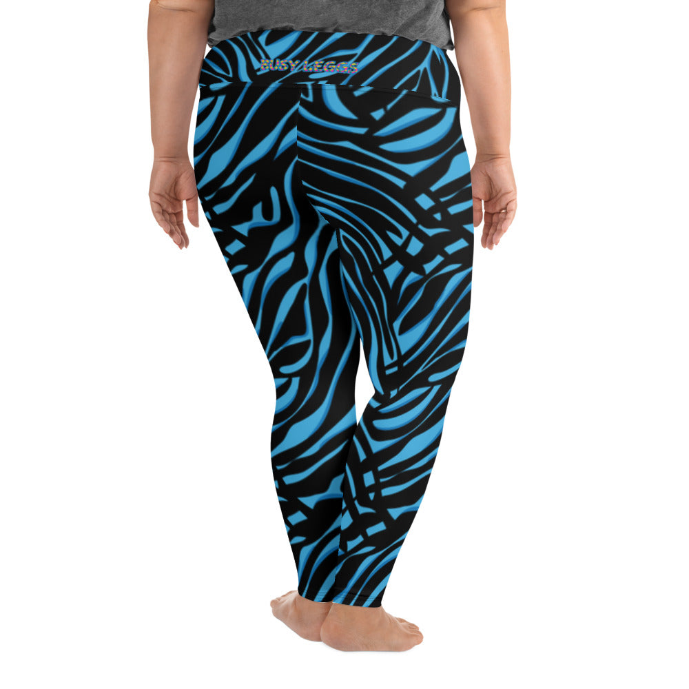 Plus Size Leggings- Electric Zebra