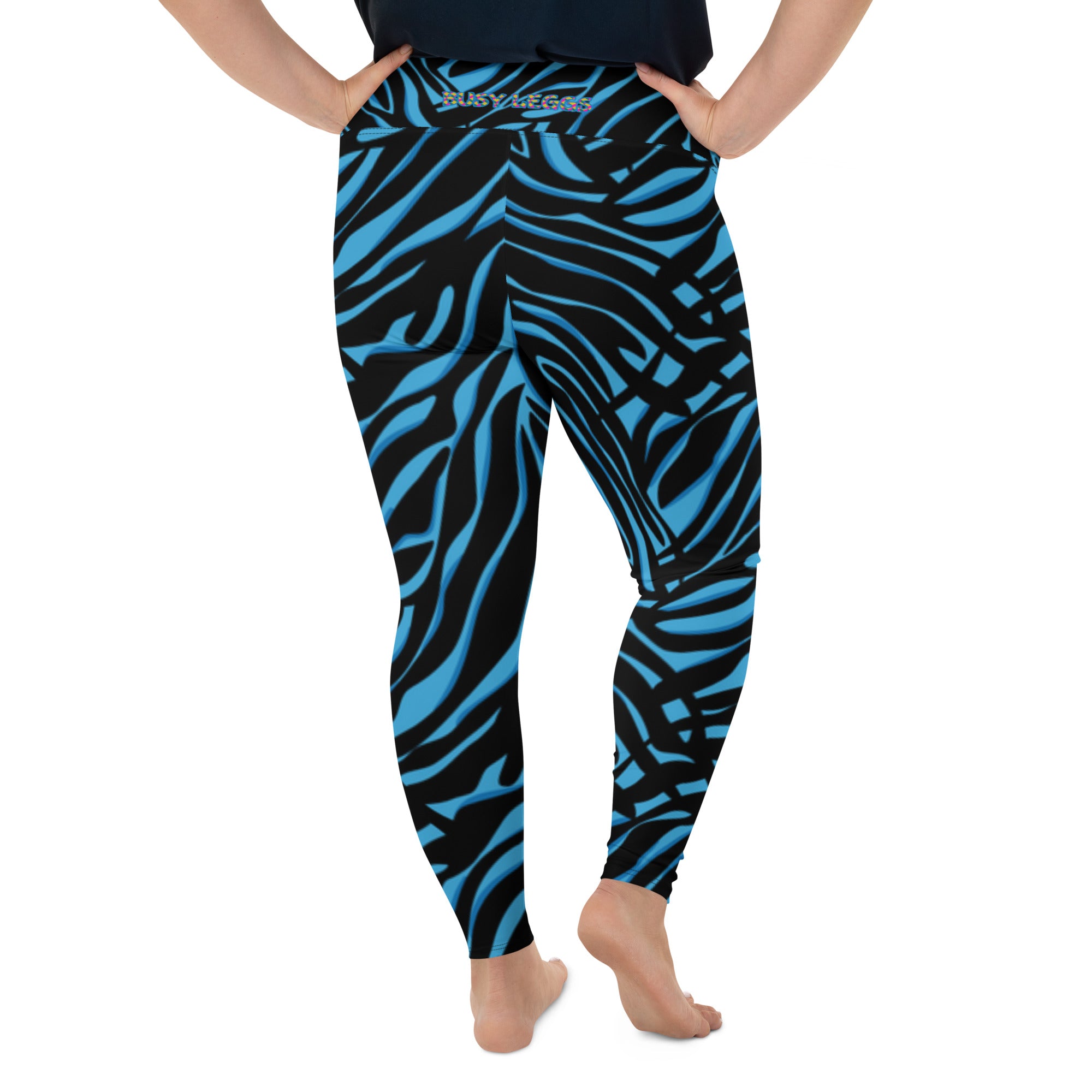 Plus Size Leggings- Electric Zebra