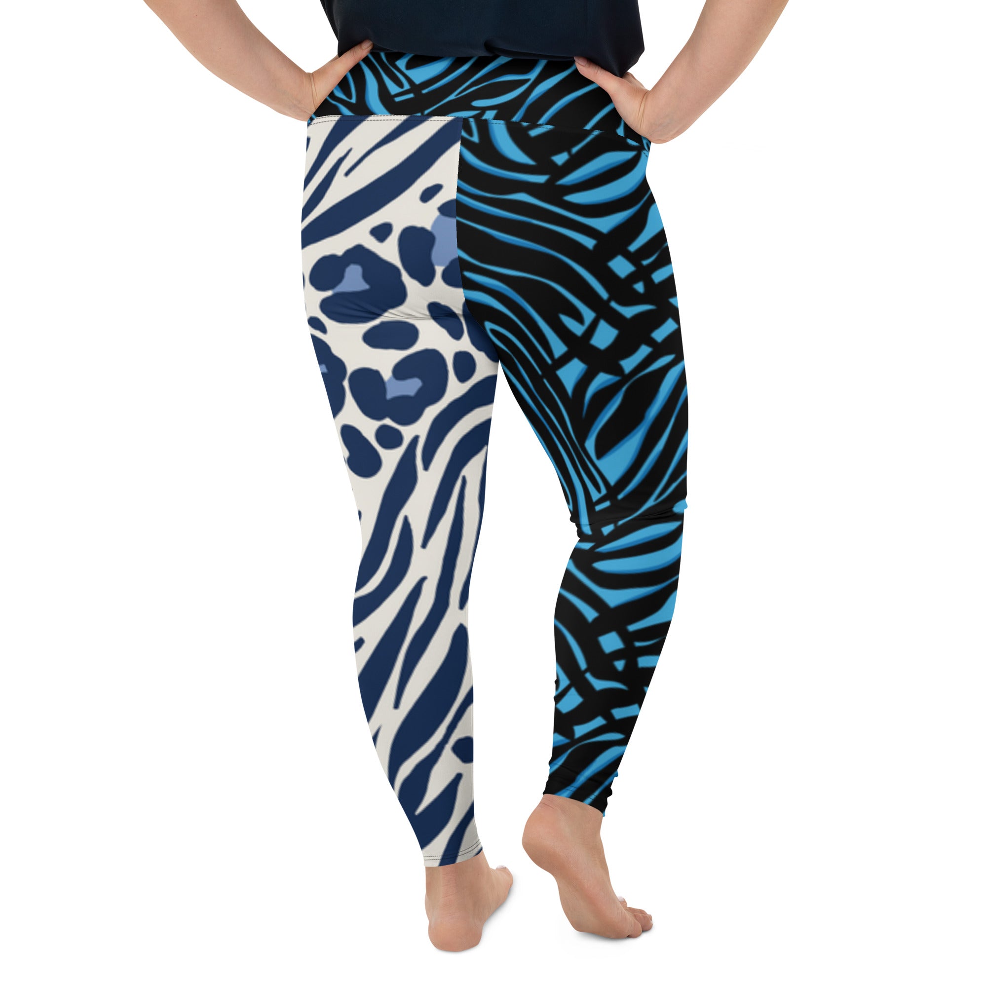 Cheeta/Zebra Mixed Print Plus Size Leggings