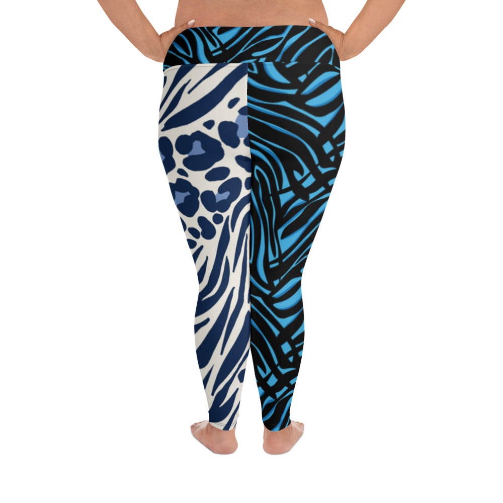 Cheeta/Zebra Mixed Print Plus Size Leggings