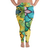 Mermaid gold, yellow, green Plus Size Leggings